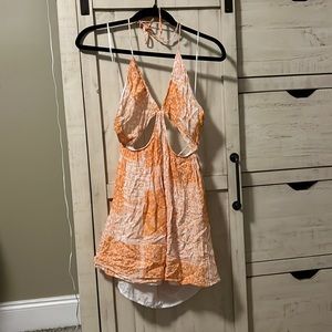 Orange backless tie dress